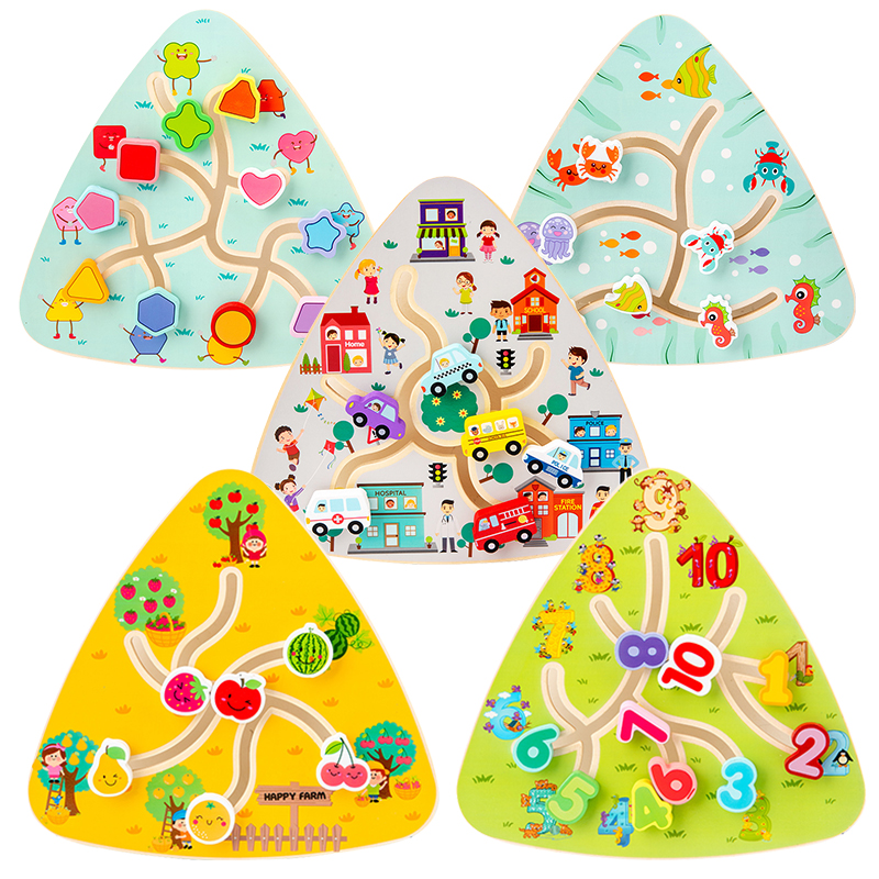 Board Game Qwirkle - Children Montessori Maze Boards Wooden Toys