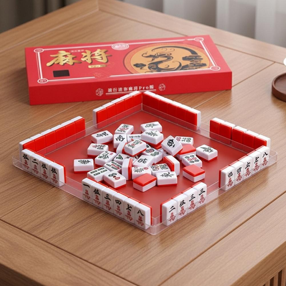Board Game Mahjong - Portable Travel Mini Mahjong Set Travel
