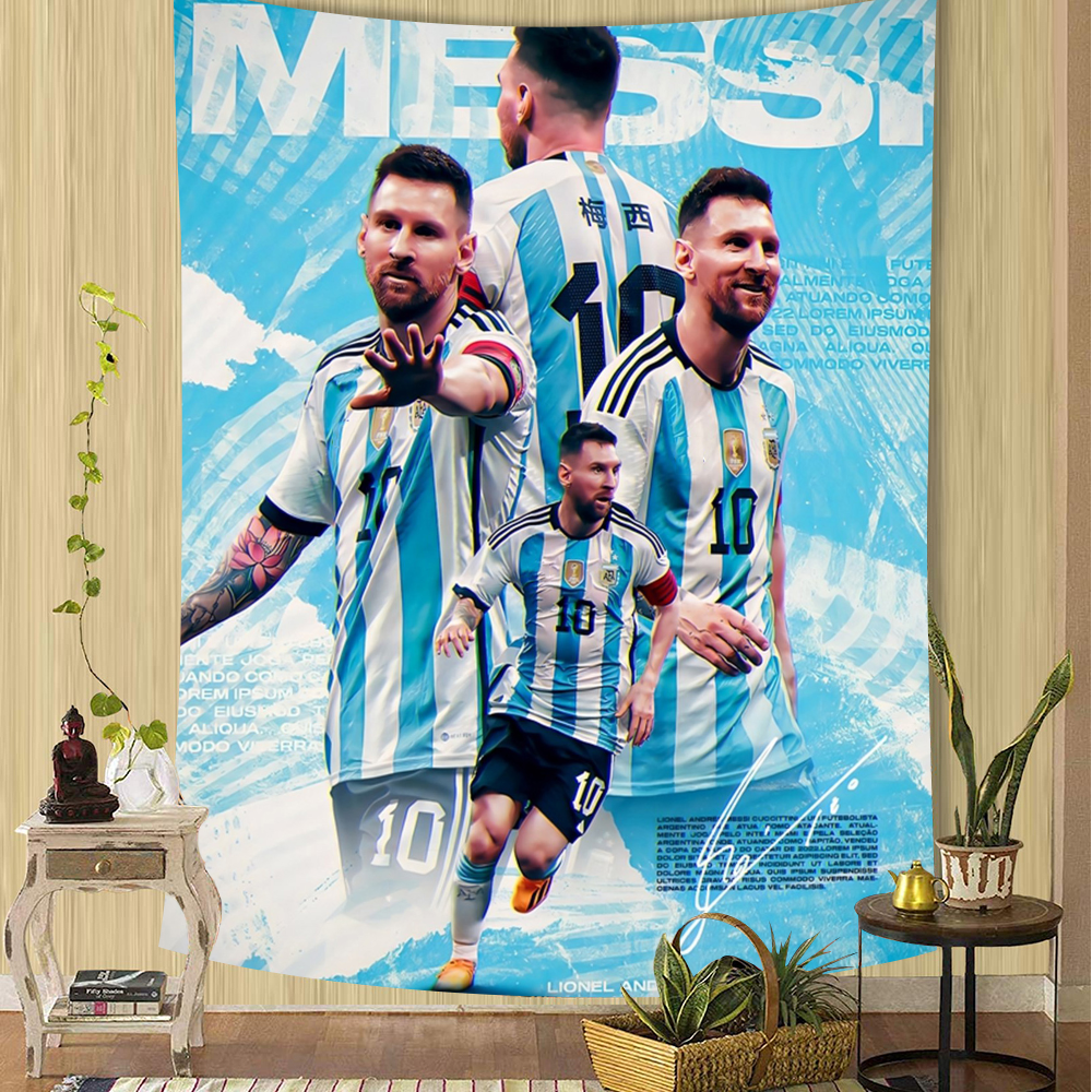 Board Game Football - Football Star M-Messi Happy Birthday Backdrop