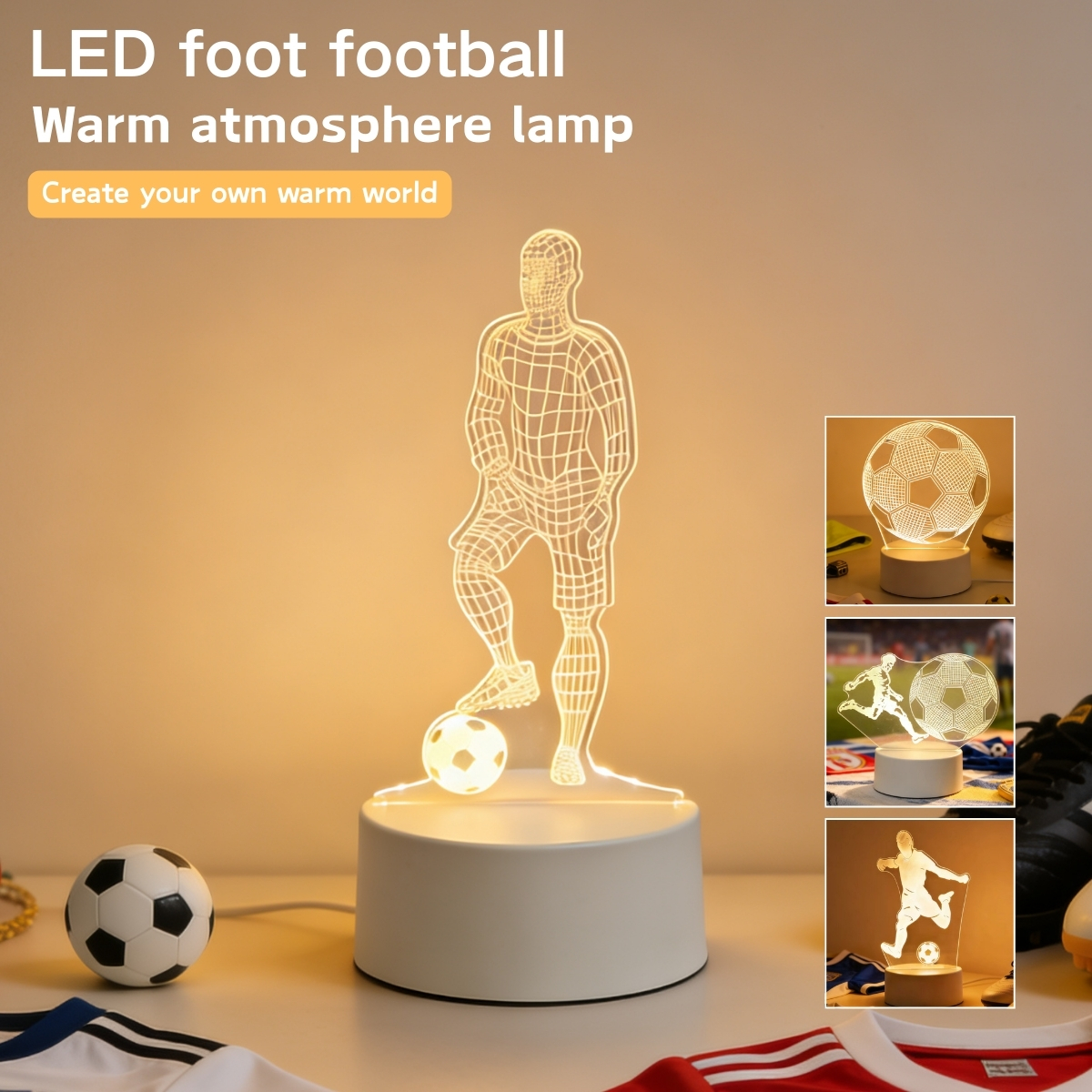 Board Game Football - LED 3D Football Theme Table Lamp