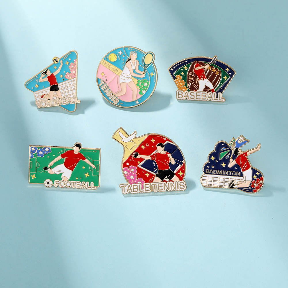 Board Game Football - Statement Sports Theme Enamel Pins Volleyball