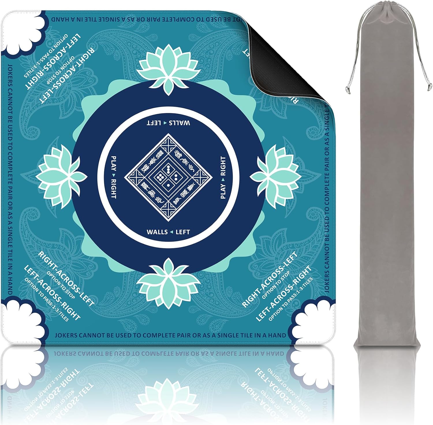 Board Game Mahjong - 32x32 Mahjong Mat with Carrying Bag
