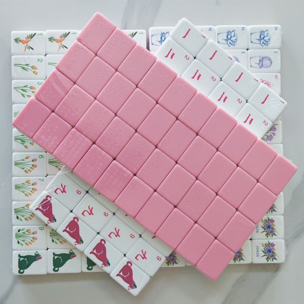 Board Game Mahjong - Luxury Acrylic Pink Mahjong Tiles Custom