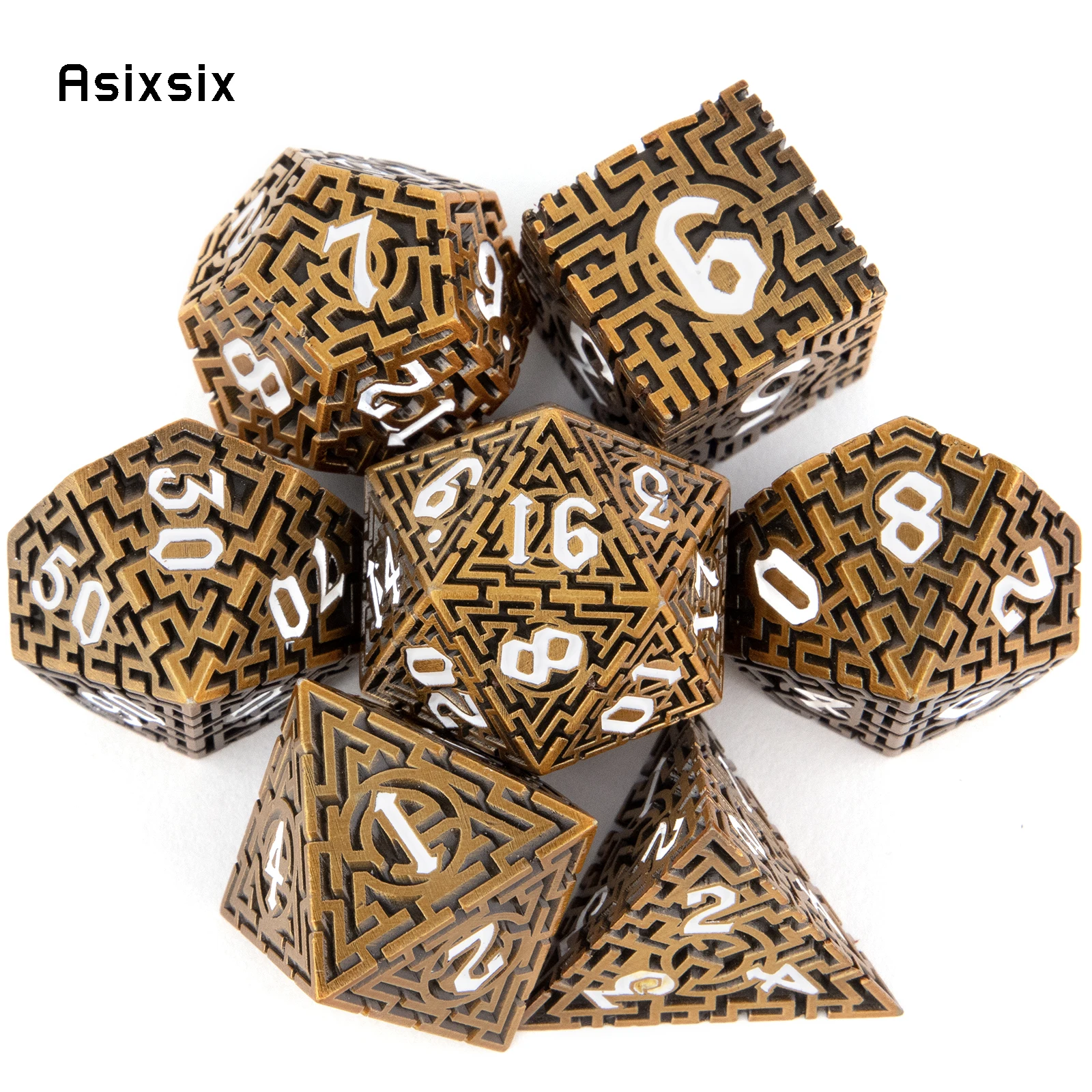 7 Pcs Copper White Metal Dice  – Board Game Qwirkle recenzja i cena