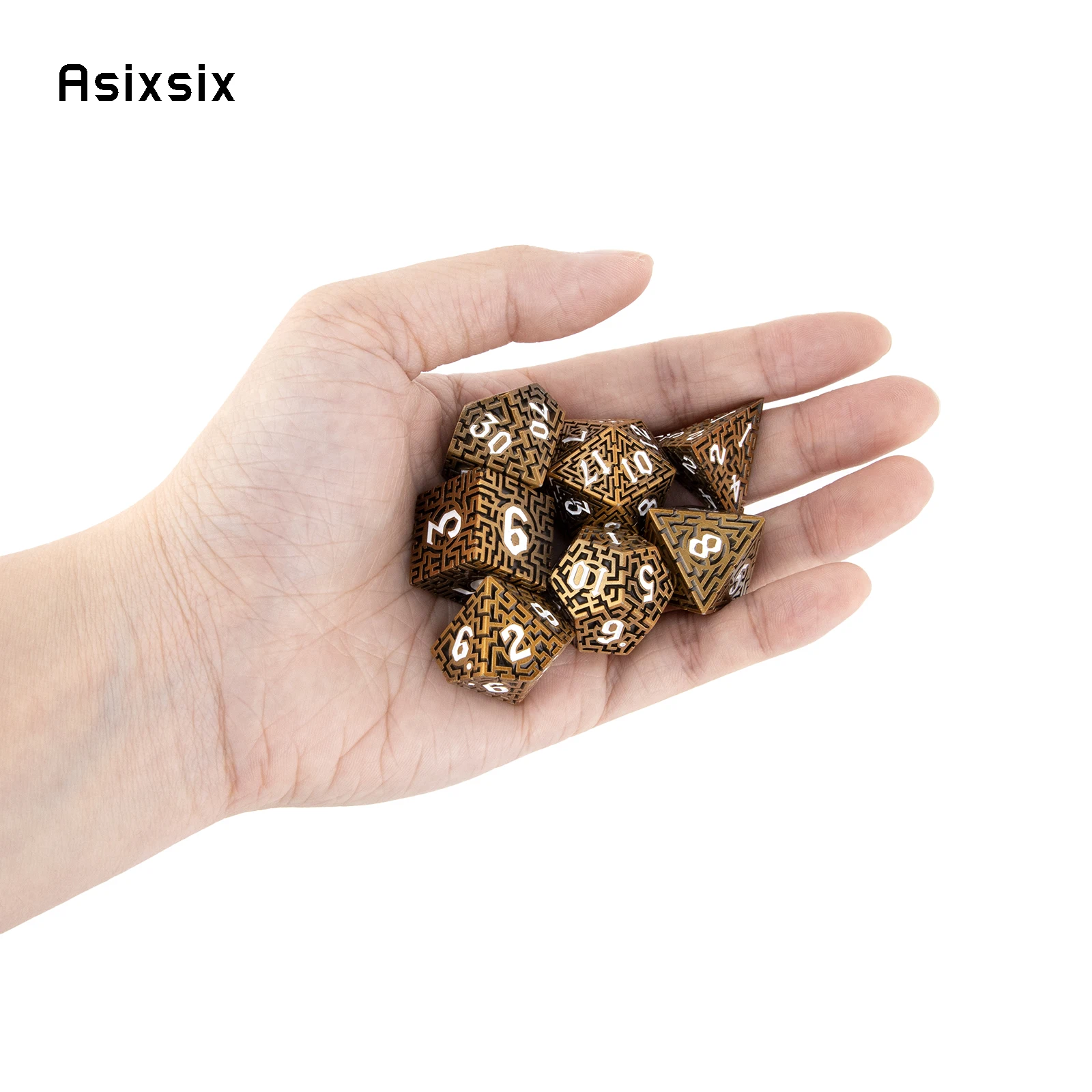 7 Pcs Copper White Metal Dice  – Board Game Qwirkle recenzja i cena