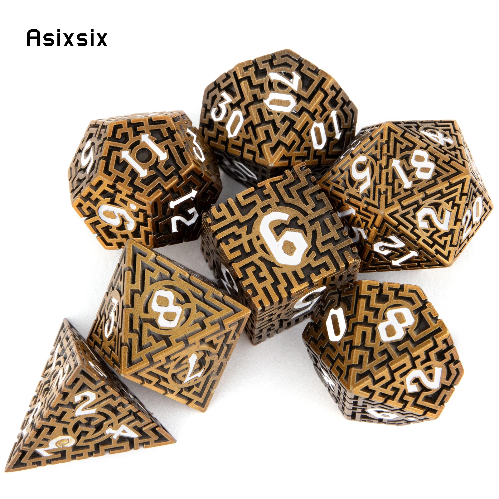 7 Pcs Copper White Metal Dice  – Board Game Qwirkle recenzja i cena