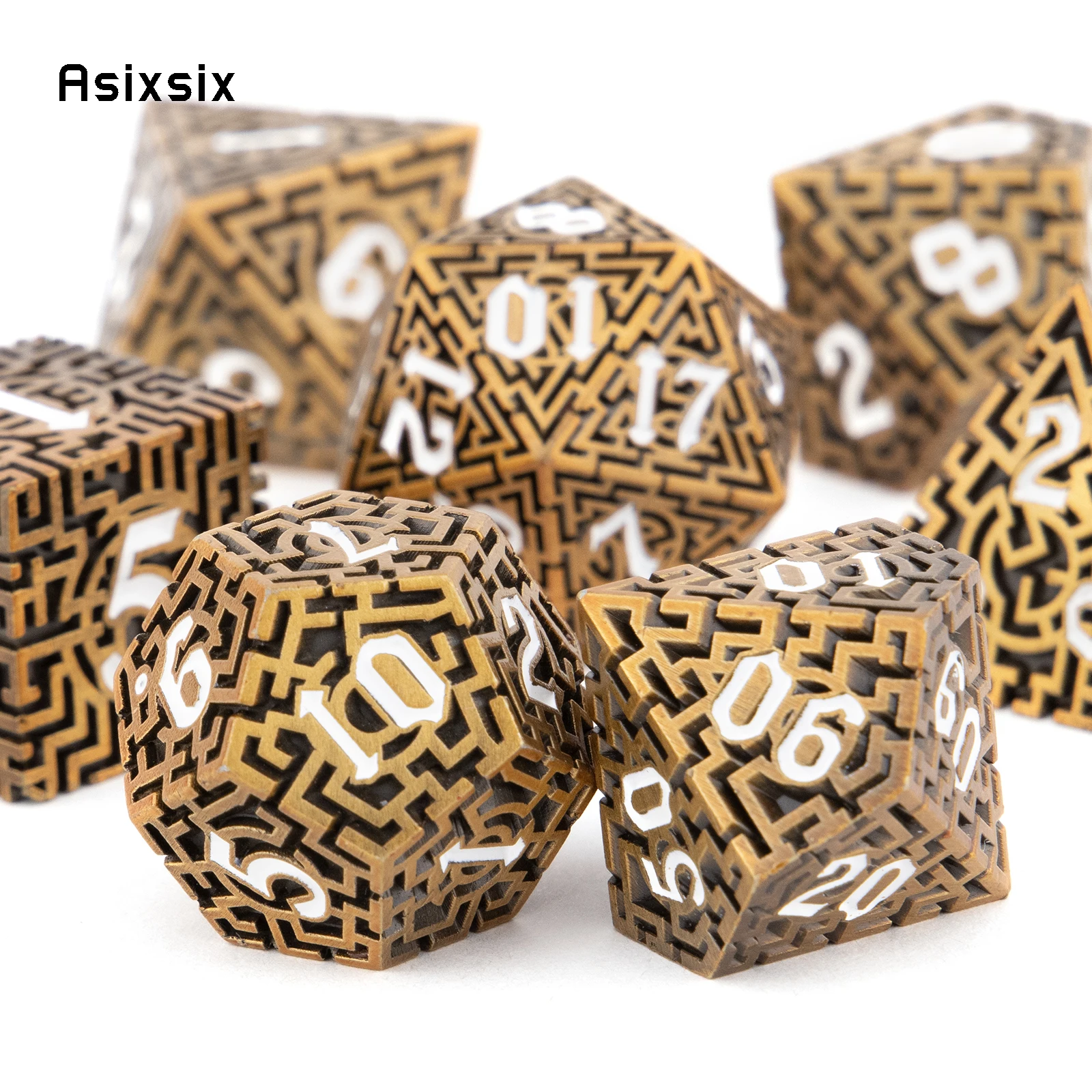 7 Pcs Copper White Metal Dice  – Board Game Qwirkle recenzja i cena